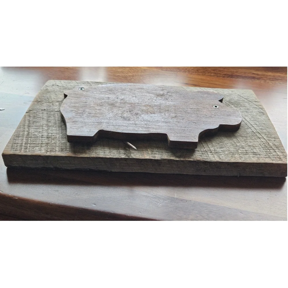 Rustic Reclaimed‎ Barn Wood Pig Wall Plaque Farmhouse Folk Art Decor Handcrafted